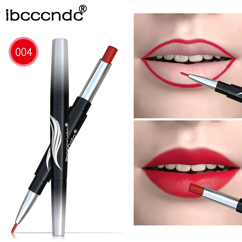 lipstick color 4 Дропшиппинг микроблейдинг бровей Татуировка ручка и двойная головка матовая помада Lipliner - Цвет: lipstick color 4
