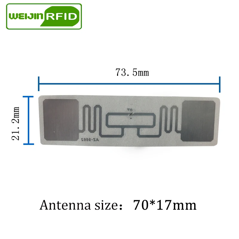 UHF RFID тег EPC 6C стикер Alien 9662 влажная инкрустация 915mhz868mhz860-960MHZ Higgs3 100 шт клей пассивный RFID этикетка