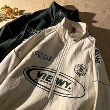 Autumn Loose Baseball Uniform Jacket  Trend Vintage Casual Handsome All-match Reflective Coat Men Women Tops Mens Clothing