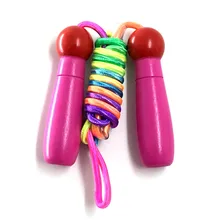 Деревянная детская Красочная Скакалка для спорта на открытом воздухе для молодых студентов, спортивный экзамена для начинающих детей, только регулируемый