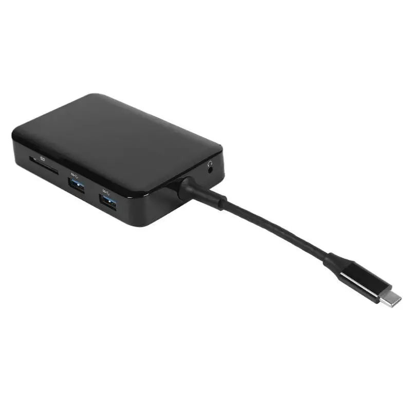 9 в 1 тип-c концентратор Многофункциональный USB C к USB HDMI PD VGA RJ45 3,5 мм карта памяти адаптер для Macbook Matebook samsung S8