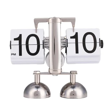 

Retro Scale Metal Modern Digital Auto Flip Dual Stand Home Desk Clock Decor
