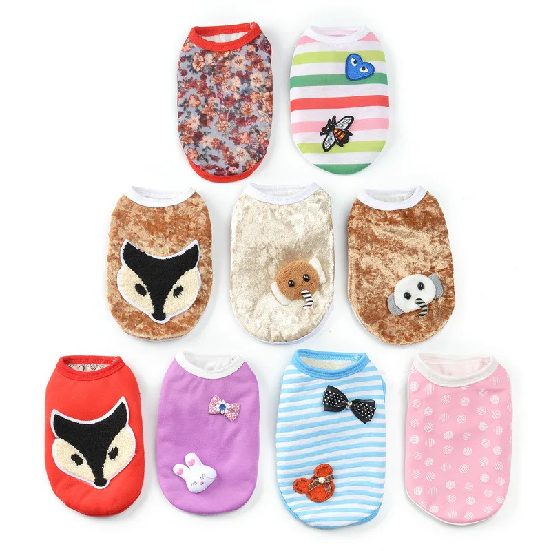 

Autumn and Winter Cartoon Pet Clothes Puppy Small Dog Vest Random Models Puppy Cat Pets Clothing Pets Products