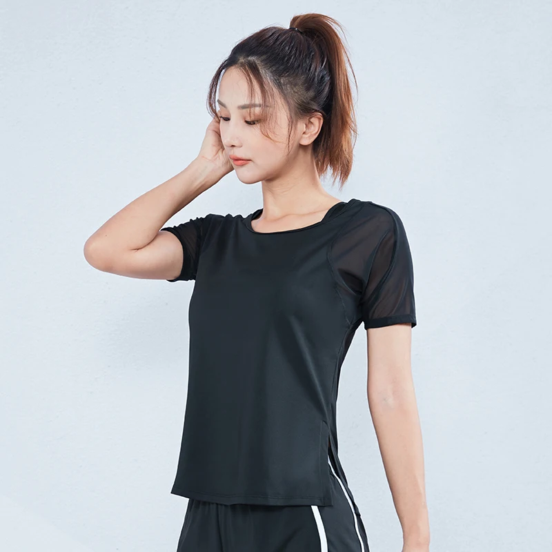 Brand 2020 Women Mesh Sports Tops Short Sleeve Yoga Shirts Loose Running Fitness T-shirts Summer Quick Dry