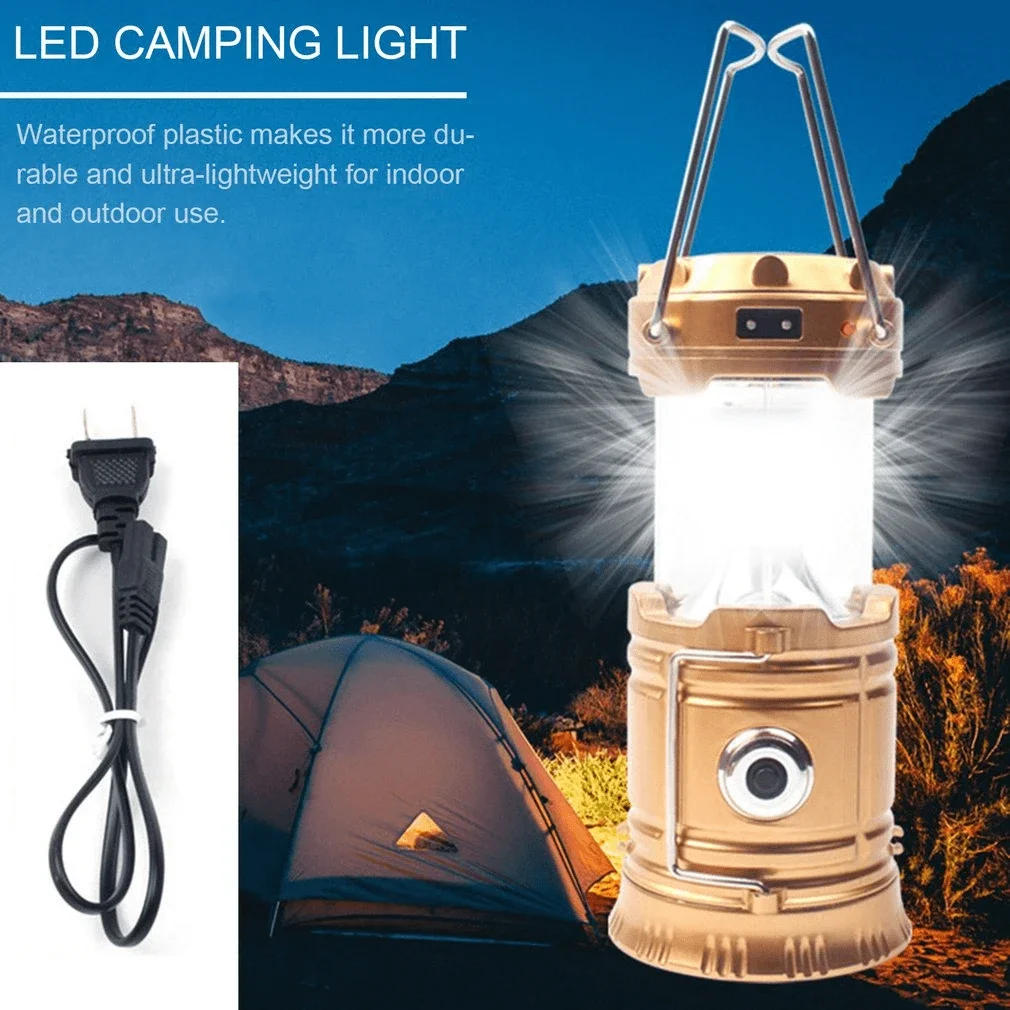 6000 LED Camping Lantern 650LM Hand Crank Solar Battery Powered