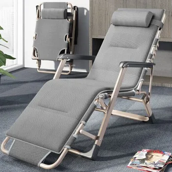 

Folding Recliner Chaise Lounge Beach Chair Backrest Adjustable Lunch Break Bed Lazy Sofa Home Office Sleeping Deck Rocking Chair