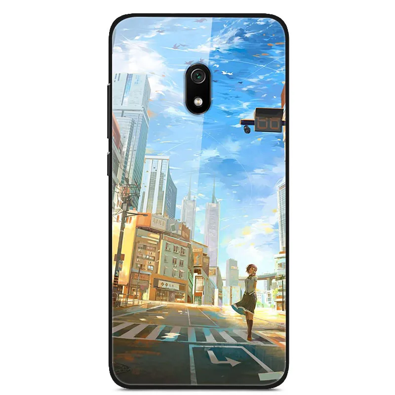 55 Для Xiaomi Redmi 8A чехол силиконовый бампер стекло твердая задняя крышка для Xiomi Redmi 8A чехол для телефона s защитные оболочки Fundas Redmi8A - Цвет: 55