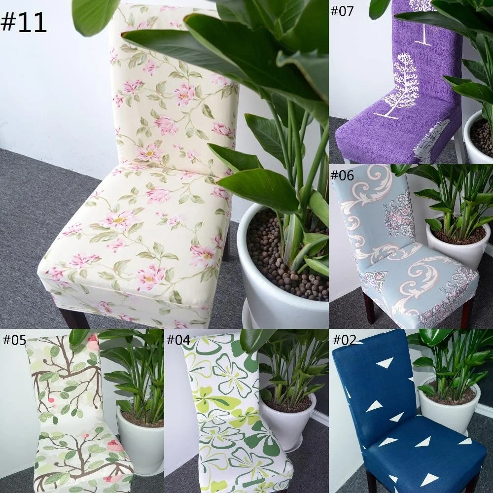 

Room Shabby Chair Slipcover Home Chair Decoration Removable Washable Dining Protector Flower Printed Spandex Stretch Chair Cover