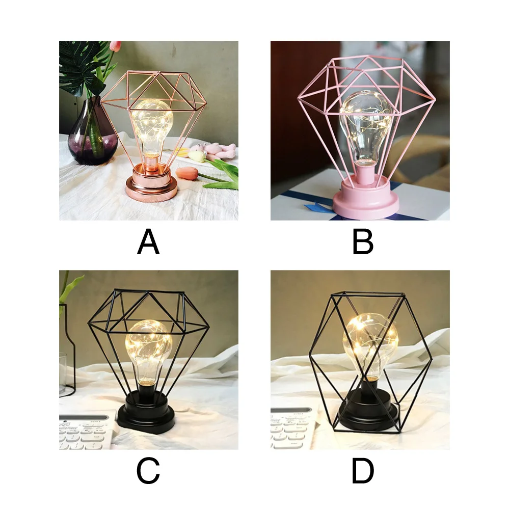 Съемный Led спальня Подарочный аккумулятор питание прикроватный стол светящийся дети медный провод ночник фестиваль домашнее украшение с бриллиантами
