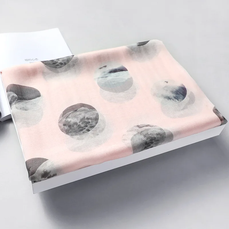 Pale pink Шелковый шарф для женщин, натуральный шелк, брендовый дизайн, винтажный цветочный принт, шали и палантины для женщин, для путешествий, пашмины, зимние шарфы для шеи - Цвет: Pale pink