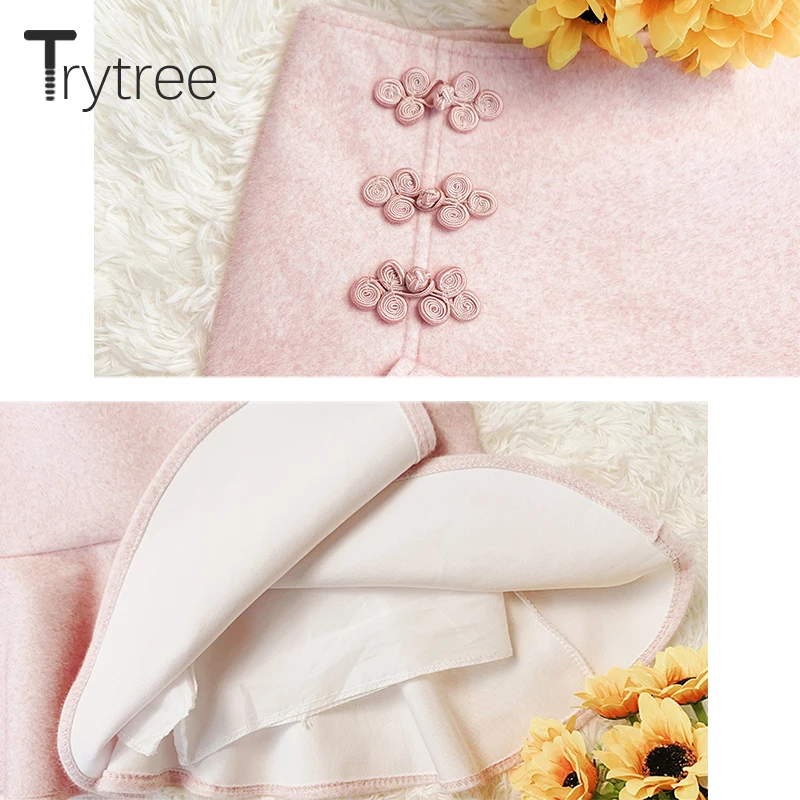 Trytree, осенне-зимний комплект из двух предметов, повседневный однотонный белый вязаный Топ+ юбка с оборками, модный мини-комплект трапециевидной формы, комплект из 2 предметов