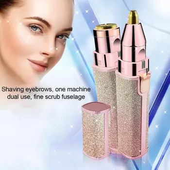 

New 2-in-1 Electric Eyebrow Trimmer Lip Face Hair Razor Epilator Pen Hair Remover Eyebrow Shaver USB Rechargable For Women