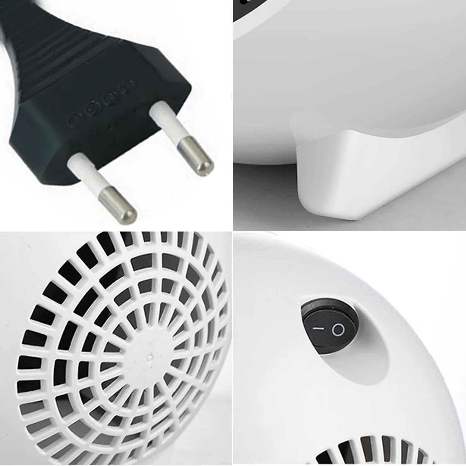 Vococal 250W Mini Low Noise Overheat Protection PTC Ceramic Electric Fan Heater for Home Office Bedroom Living Room EU Plug