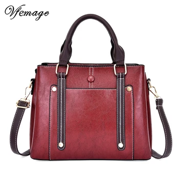

Vfemage 2019 Designer Bag Women Handbag PU Leather Female Shoulder Bag Ladies Messenger Bags Crossbody Vintage Tote Bolsa Mujer