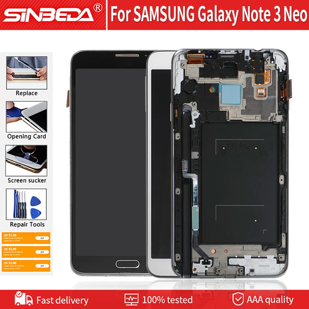 AMOLED 5 &quotдля SAMSUNG Galaxy Note 3 Neo Mini Lite N750 N7502 N7505 сенсорный ЖК дисплей для Samsung Note3 mini NEO