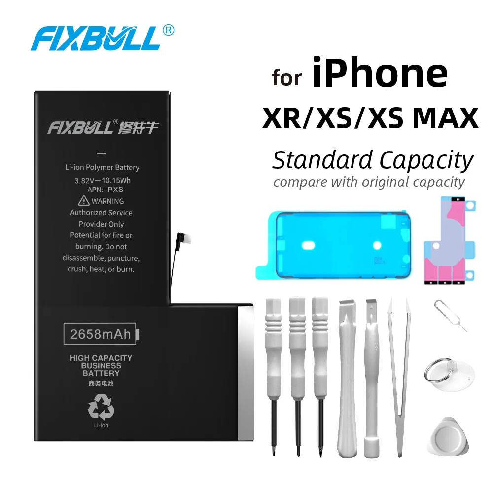 

Original capacity FIXBULL Battery For Apple iPhone X XR XS MAX iPhoneX iPhoneXR iPhoneXS iPhoneXS MAX Free tools Battery for IP