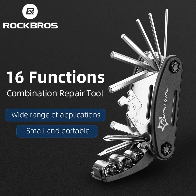 RockBros Bicycle Repair Tool Bike Pocket Multi Function 1 Folding Tool in B M8B3