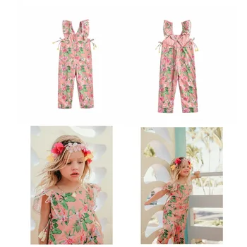 

Pre-sale 2020 spring and summer LM series national style embroidery girl jumpsuit girls He Ye jumpsuit
