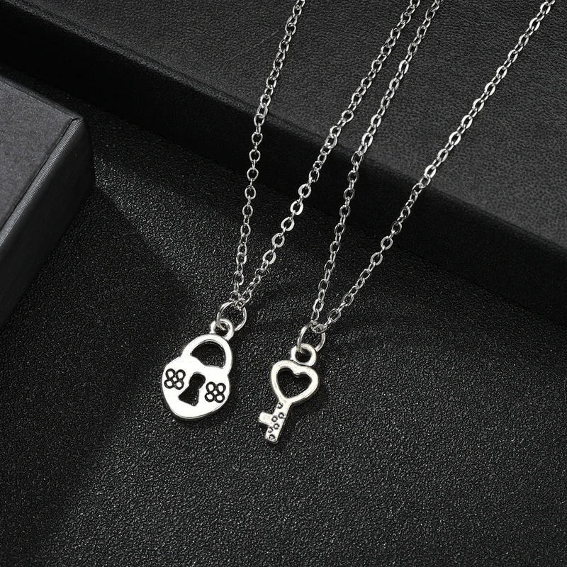 Милые лучшие друзья сердце кулон ожерелье для женщин два съемных ожерелье s дружба навсегда чокер серебряная цепь - Окраска металла: N0501H