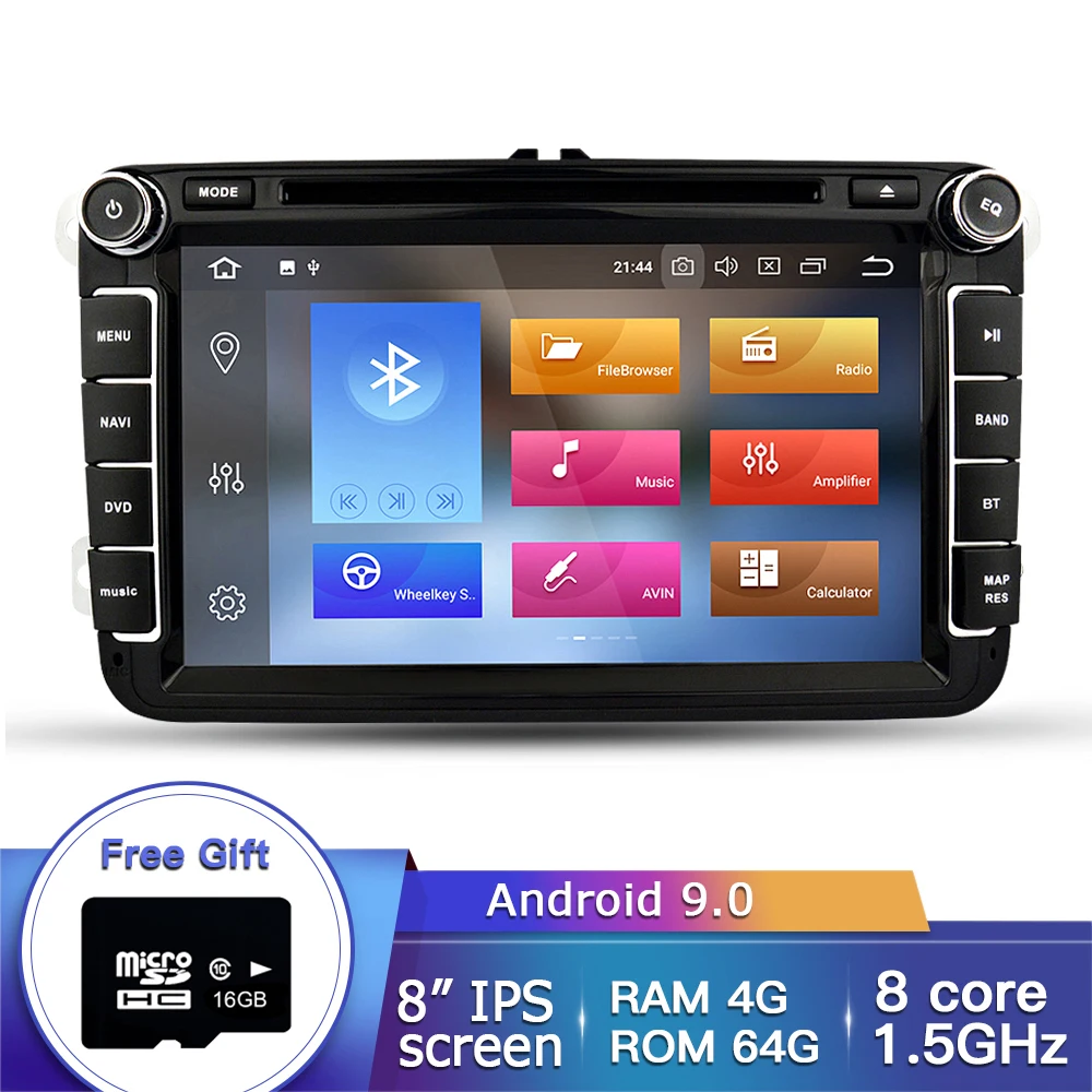 Ekiy ips 8 ''2Din автомобильный мультимедийный плеер Android 9 авто радио для Skoda/Volkswagen/VW/Passat B7/POLO/GOLF 5 6 DVD gps 4 ядра - Цвет: 4G 64G IPS