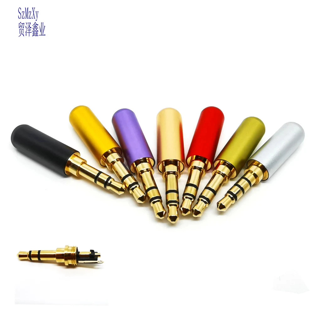 100PC Gold plated Stereo 3 5mm 3 Pole Repair Headphone Jack Plug Cable Audio Headphones Audio Jack Plug Connector Soldering