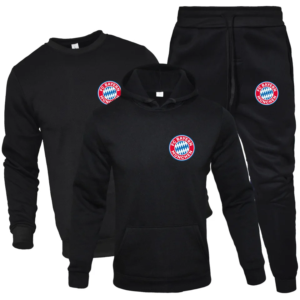 

Fashion Hoodie Warm Clothing round Neck Sweater + Hoodie Sweatpants Three-piece Set Men And Women Sports Set