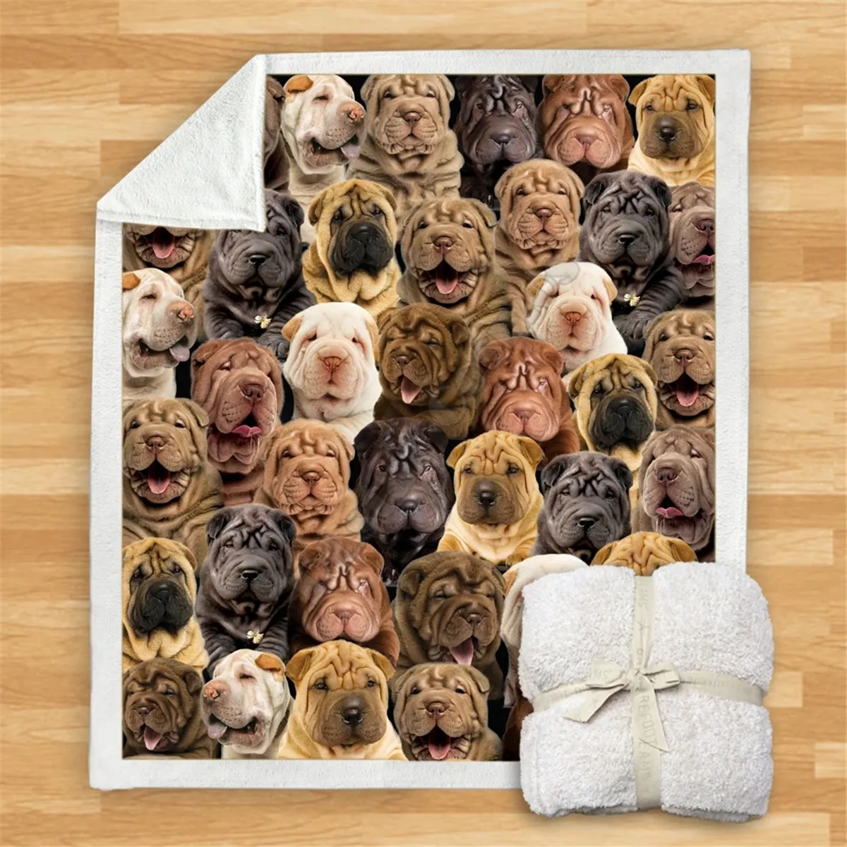 

У вас будет букет одеял Shar Peis, Флисовое одеяло с 3D принтом на кровати, домашний текстиль, мечтательный