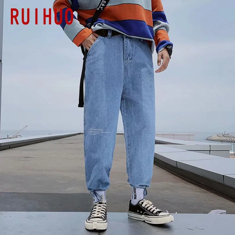 

Ankle-Length Baggy Jeans Men Clothing Korean Fashion Men's Jeans Baggy M-2XL 2022 New Arrivals