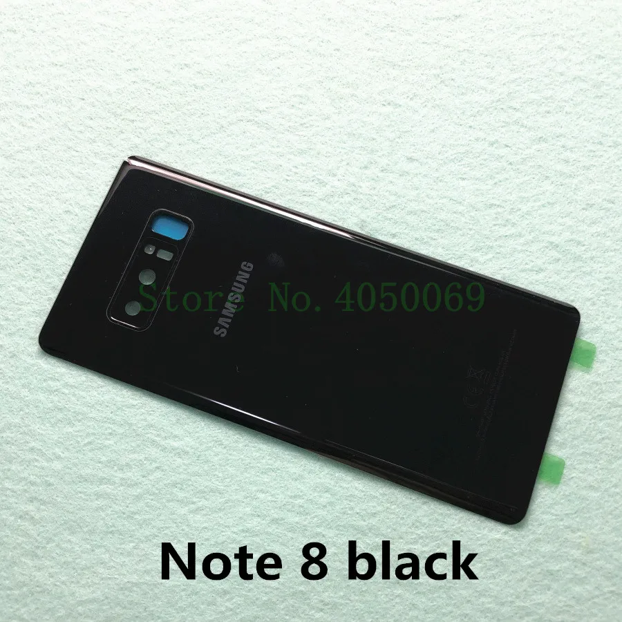 SAMSUNG Galaxy Note 9 N960 SM-N960F Note 8 N950 SM-N950F Стекло задняя Батарея Корпус ремонт на домашнию Дверь чехол Замена - Цвет: Note 8 black
