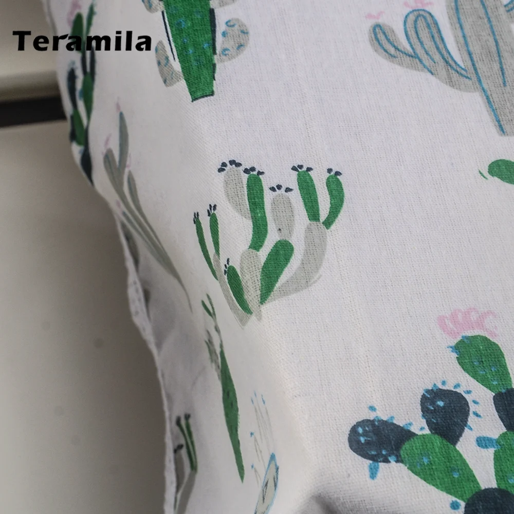 Teramila Rectangular Square Dining Tablecloth Cactus Design Thick Table Cover Lace Side Cloth For Party Wedding Mantel Kitchen