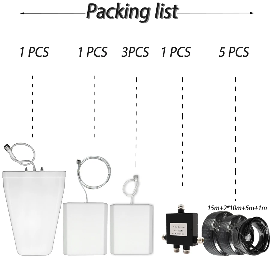 Big coverage 2g 3g 4g antenna set with 4 indoor