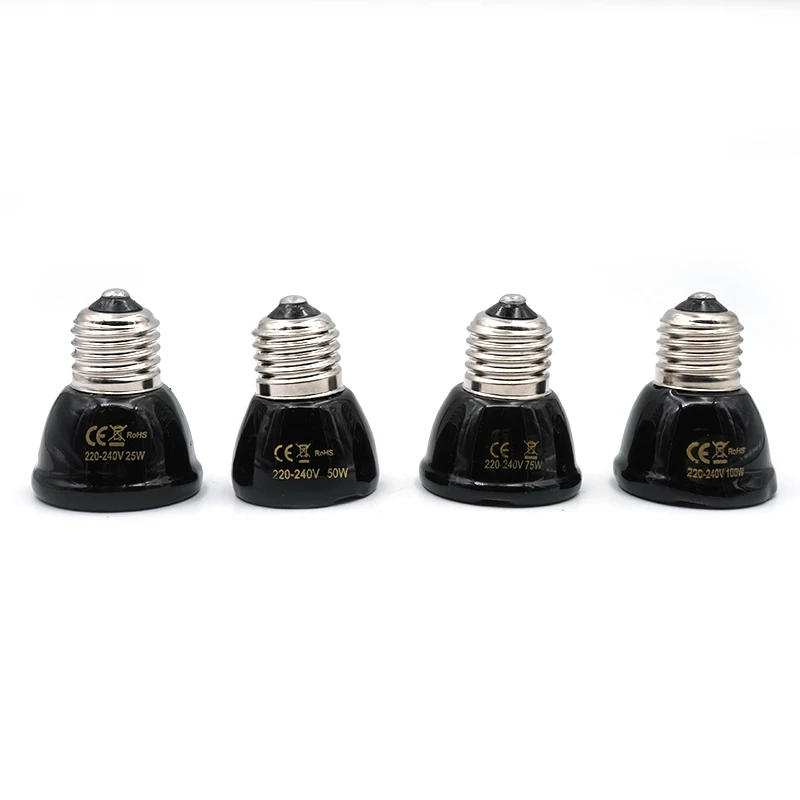 E27 Mini Pet Reptile Infrared Ceramic Heating Lamp, 220V-240V Warm Heat Emitter Light Bulb, 25W 50W 75W 100W, reptile heating lamp,reptile light bulb,reptile lamp bulb