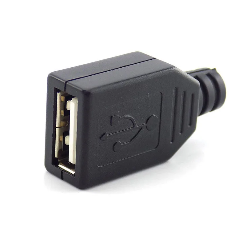 4 Pin USB 2,0 Тип Женский Разъем Черный Пластик крышкой припоя Тип Разъем DIY Кабель E14