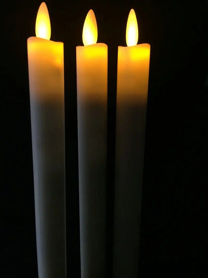 

12pcs 8" Swinging Flameless Moving Wick Dancing Flame Led Taper Candlestick light Home Wedding Christmas party table decor-H21CM