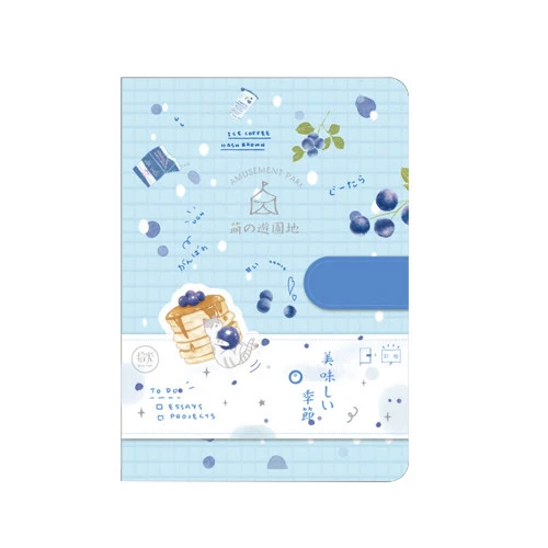 Kawaii Cat PU Cover Magnetic Notebook Planner Book Cute Painted Girl Journal Diary Notebook School Notebook Weekly Planner - Цвет: Blueberry
