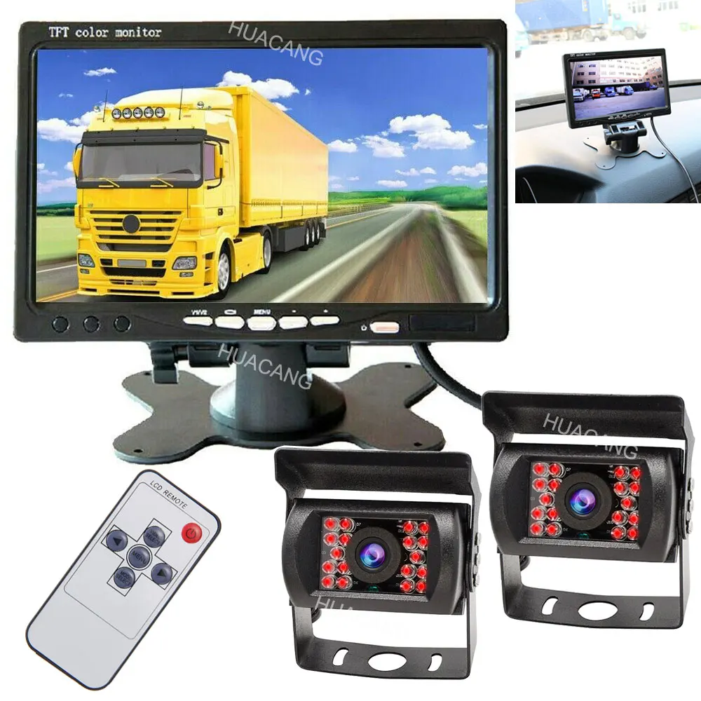2x 18 светодиодов ночного видения резервная камера s+ " TFT lcd автомобильный монитор HD дисплей обратная камера парковочная система для грузовика RV автобус