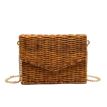 

2020 fashion new chain bags girl weave straw handbag for women mini bag summer woven handbag lady wholesale