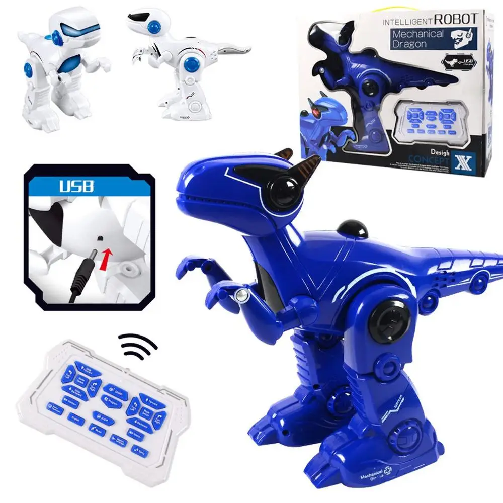 

T16 Dinosaur Intelligent Remote Control Model RC Robot Toys With Music Light Walking Program Function Electric kids toys Gift