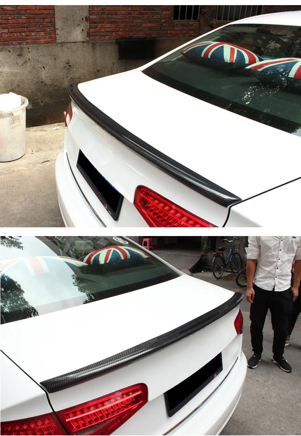 Для Audi A4 B8.5 2013 углеродного волокна задний багажник спойлер загрузки губы S стиль