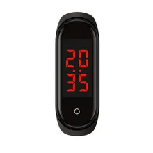 Touch-Key Smart Watch Bracelet Display Body Temperature Measure Led Screen Smart Watch With Time Display odm led backlit dot matrix fashion watch with weekday display purple