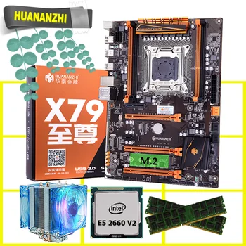 شراءخصم اللوحة HUANANZHI ديلوكس X79 الألعاب اللوحة مع M.2 NVMe فتحة وحدة المعالجة المركزية زيون E5 2660 V2 برودة RAM 16G (2*8G) RECC