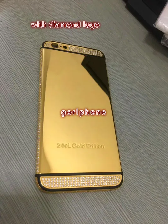 Высокое качество идеальное качество люкс для iphone 6 6s плюс 24 К золотой корпус шасси Зеркало Золото goldco Дубай дизайн задняя дверь
