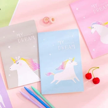 

1pcs School Notebook 30 Sheets Unicorn Shape Notebook Student Stationery Office School Supplies Random Color New Arrival