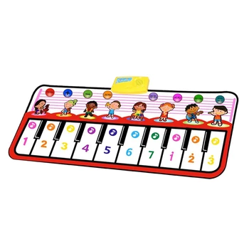 

Piano Mat Music Mat Music Pad Play Mat for Kids with 10 LED Flashing Lights Speaker Recording Function Pad Gift Piano