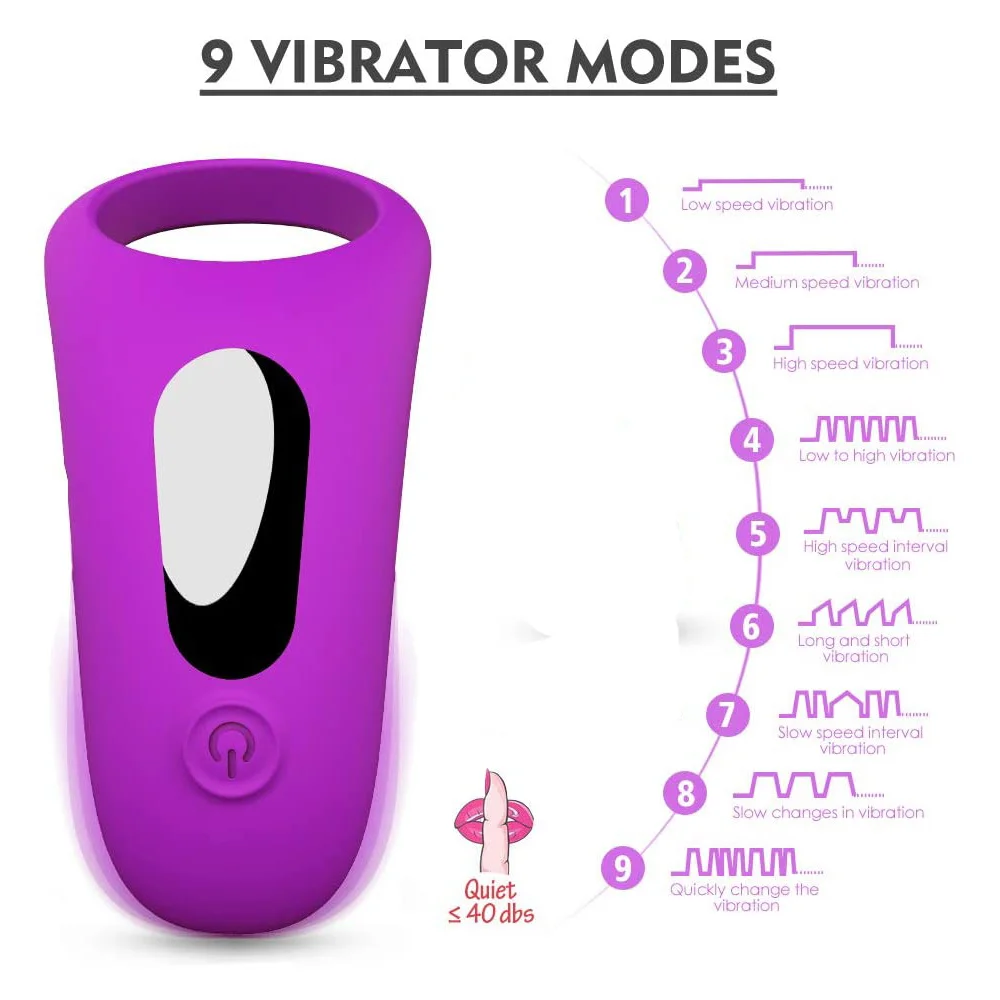 Vibrator Penis Ring Silicone Cock Rings Dick Vibrator Male Penis Massage Sex Toys For Men Time Delay Ejaculation Vibrating