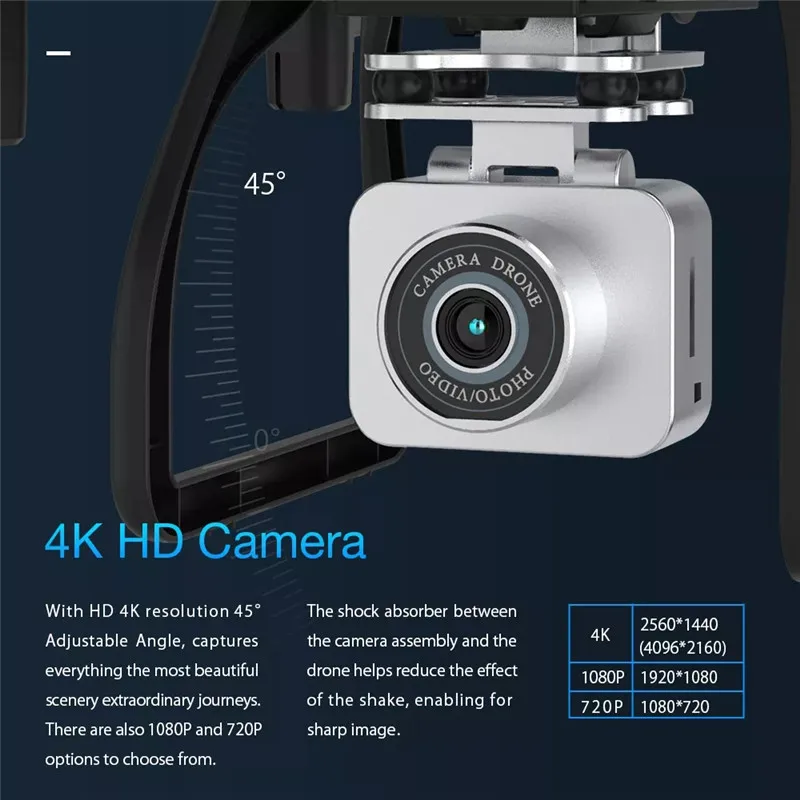 Eachine E020 светодиодный wifi FPV с 4 K/1080 P HD широкоугольная камера 4CH режим удержания высоты RC Дрон Квадрокоптер RTF