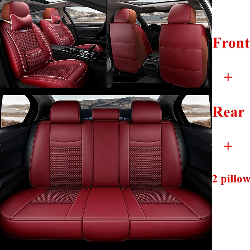 Переднее и заднее сиденье для Toyota Corolla Yaris Pruis Hilux FJ Cruiser LC Prado Vios Auris Matrix Venza Zelas автомобильные аксессуары - Название цвета: red luxury