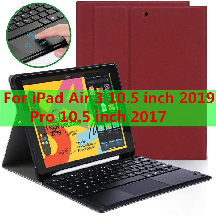 Тачпад Клавиатура Чехол для iPad 9,7 Air 3 10,5 Pro 11 mini 5 7,9 дюймов Чехол коврик для мыши и клавиатуры Чехол для iPad 9,7 чехол - Цвет: Touchpad-1056-red