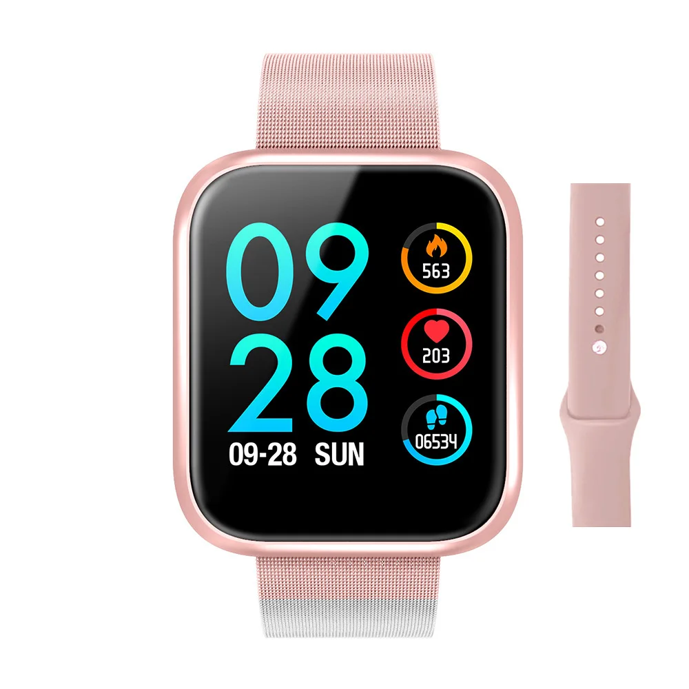 Женские водонепроницаемые Смарт-часы P70 P68 Plus Bluetooth Smartwatch для Apple IPhone Xiaomi монитор сердечного ритма фитнес-трекер - Цвет: pink P70