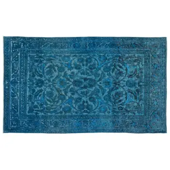 

Handmade Turquoise Vintage English Carved Area Rug 181x315 Cm-5'11''X10'4''